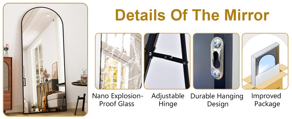 Arvella Modern Arch Full-Length Mirror