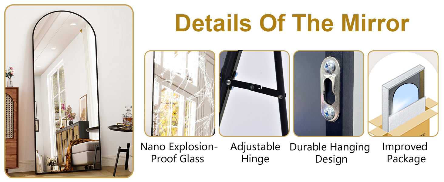 Arvella Modern Arch Full-Length Mirror