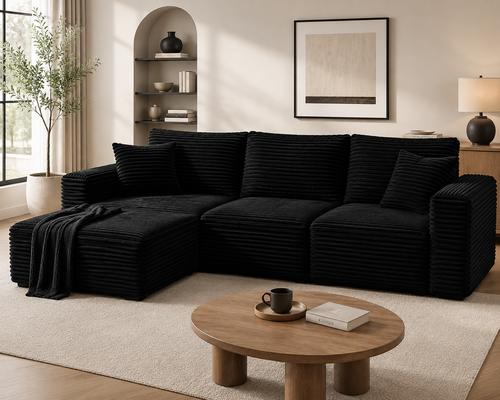 Arvella Noir Cloud Sectional Sofa