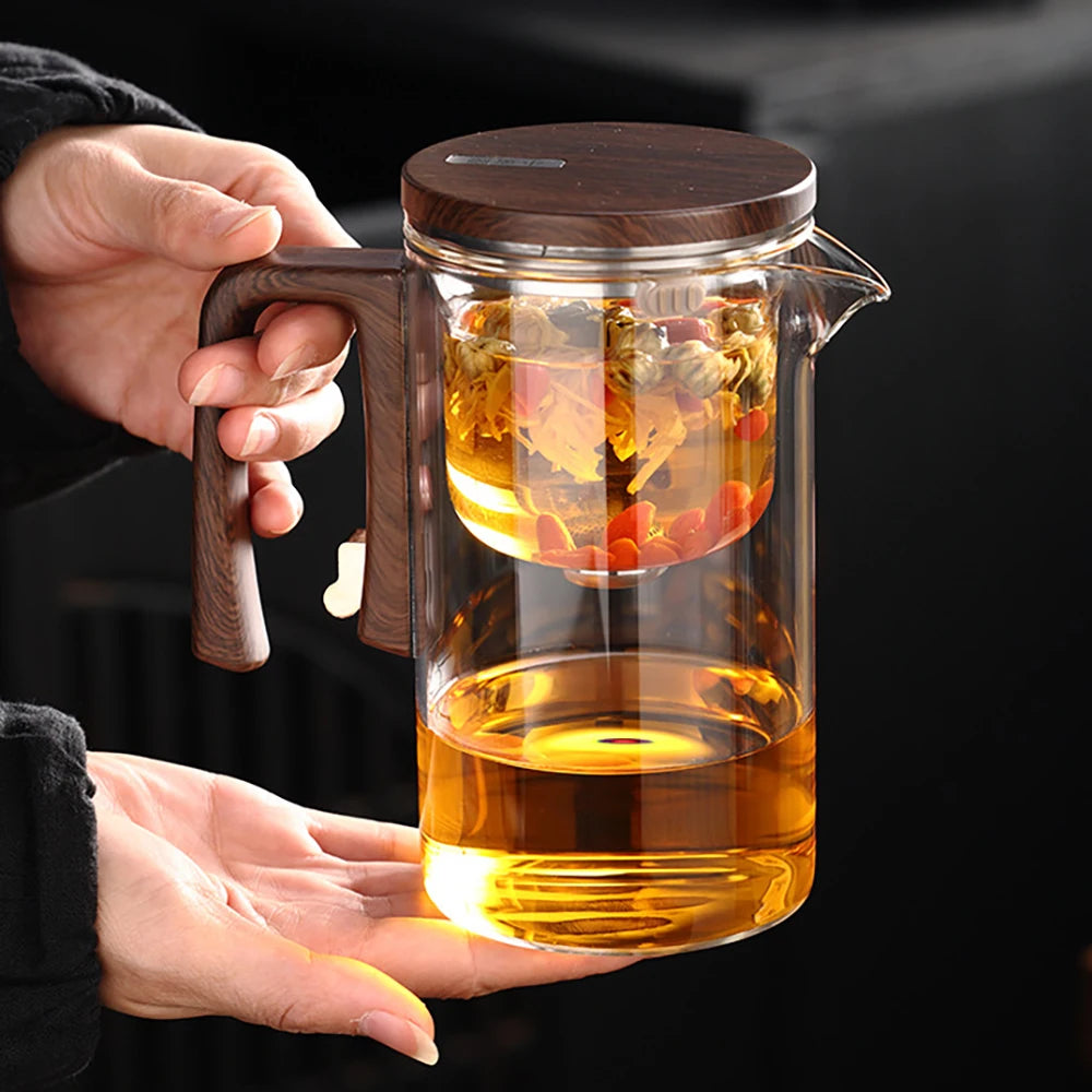 Magnetic Tea Infuser Glass Teapot – One Click Separation