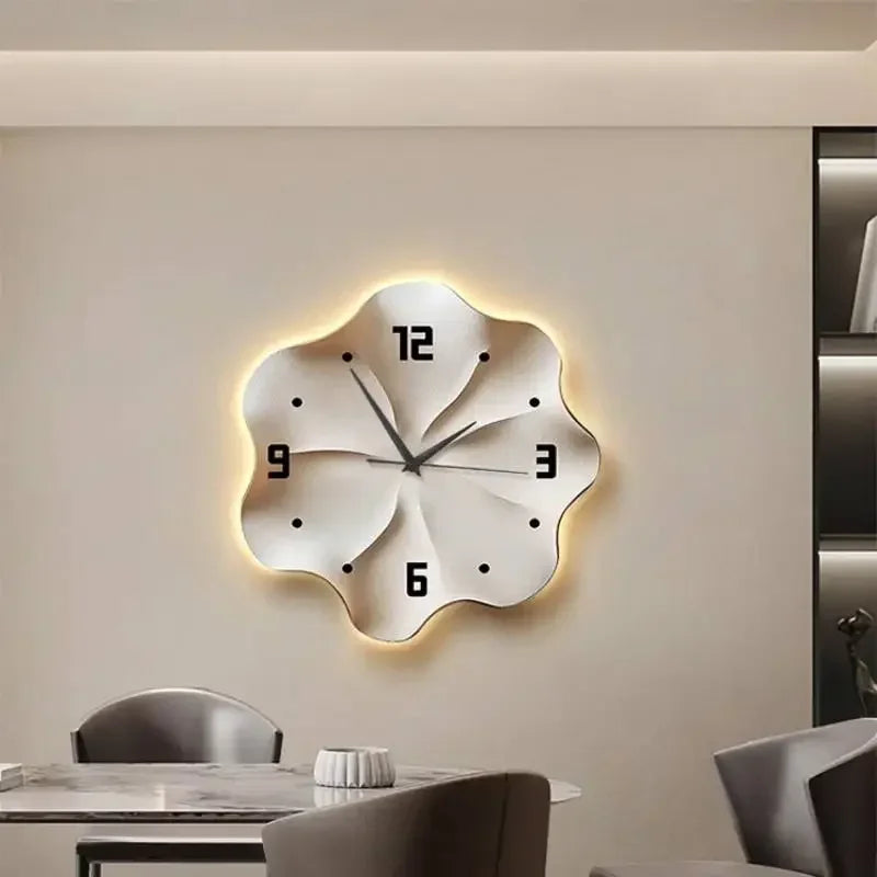 Modern 3D LED Wall Clock – Luxury Decorative Silent Clock for Living Room