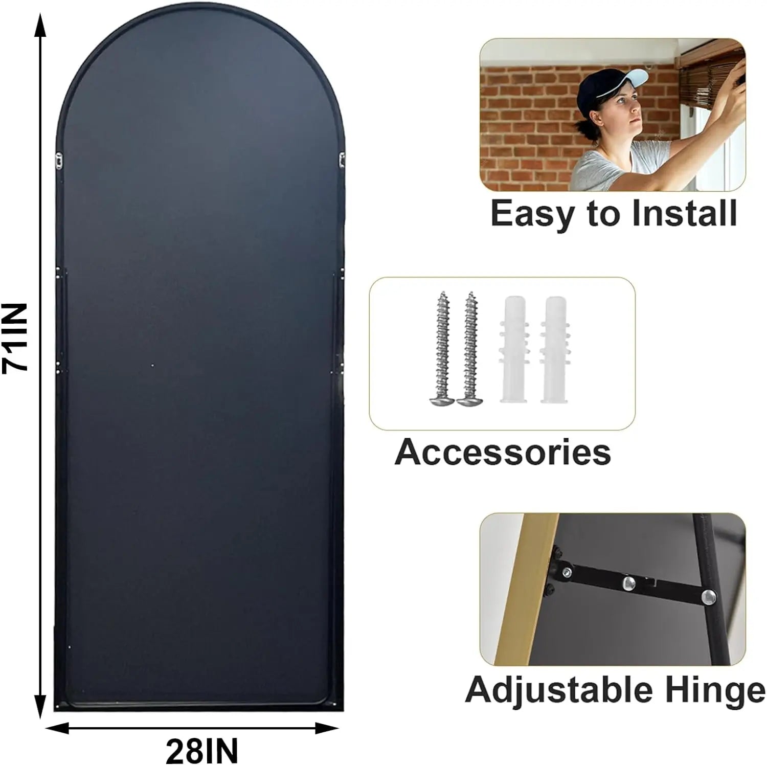 Arvella Modern Arch Full-Length Mirror