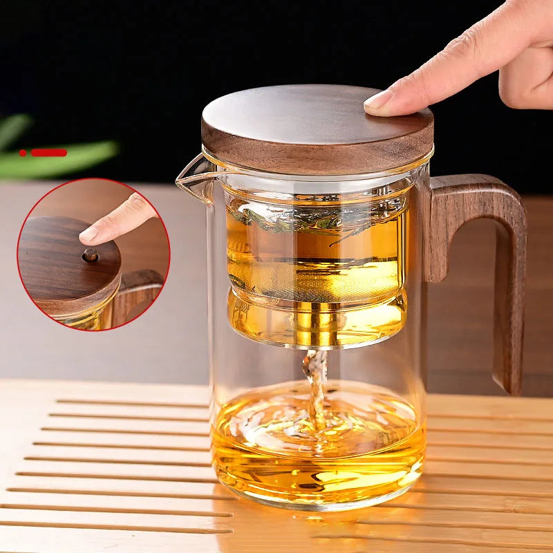 Magnetic Tea Infuser Glass Teapot – One Click Separation