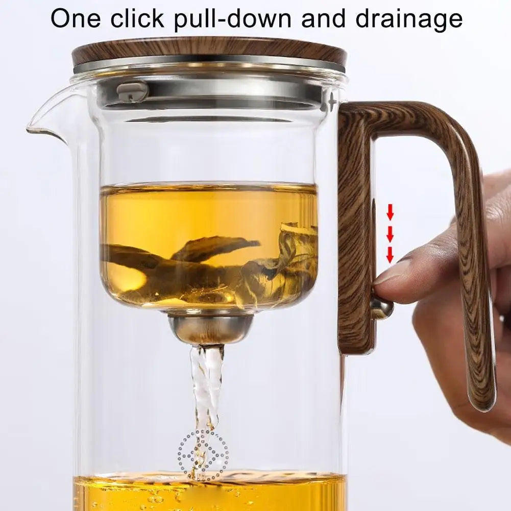 Magnetic Tea Infuser Glass Teapot – One Click Separation
